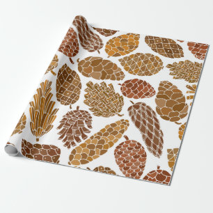 Papel De Presente Pine cones seamless pattern
