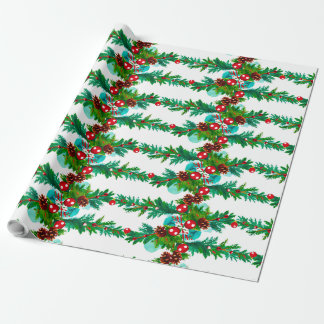 Papel De Presente Pine Garland Pine Natal Festivo
