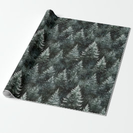 Papel De Presente Pine Green Trees Christmas