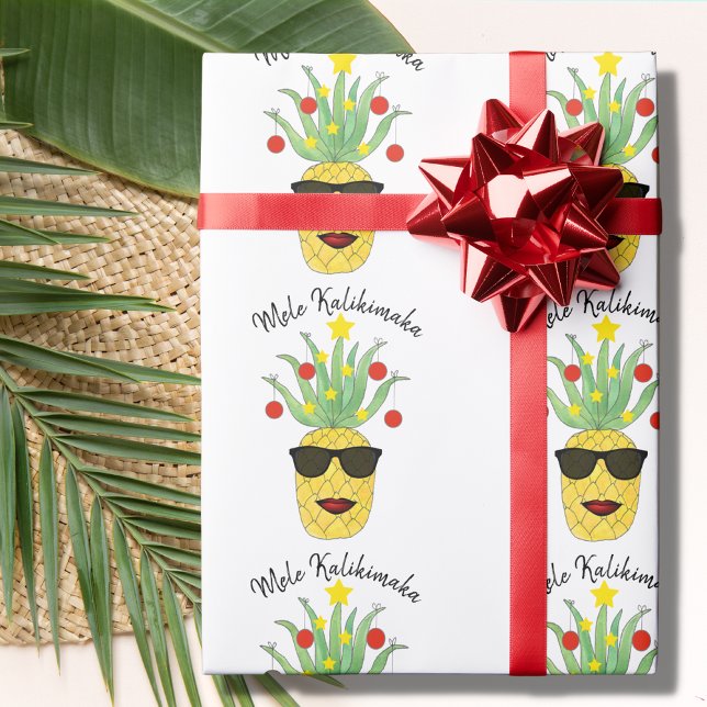 Papel De Presente Pineapple Mele Kalikimaka (Criador carregado)