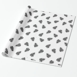 Papel De Presente Pineges em preto e branco