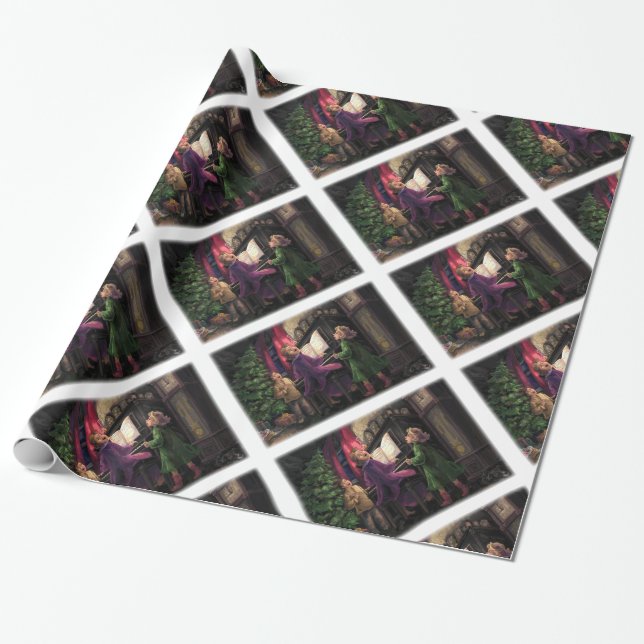 Papel De Presente Ping de Natal junto (Desenrolado)