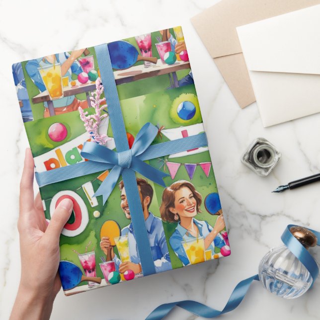 Papel De Presente Ping Pong 50º aniversário (Presentear)