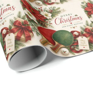 Papel De Presente Ping pong tema de Natal