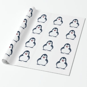 Papel De Presente Pinguim Animado Fofo