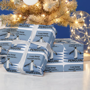 Papel De Presente Pinguim Animal Fofo Engraçado Aniversário