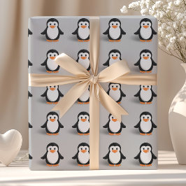 Papel De Presente Pinguim Bebê Fofo