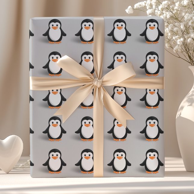 Papel De Presente Pinguim bonito do bebê (Criador carregado)