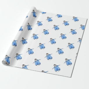 Papel De Presente Pinguim bonito do bebê em Onsie