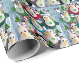 Papel De Presente Pinguim de Papel de Moldagem de Natal