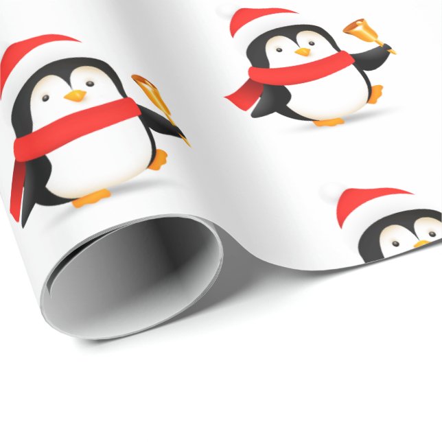 Papel De Presente Pinguim de Papel de Moldagem de Natal (Ponta do rolo)