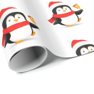 Papel De Presente Pinguim de Papel de Moldagem de Natal