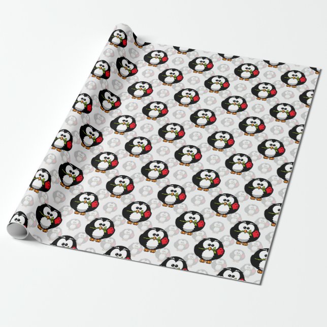 Papel De Presente Pinguim Decorativo (Desenrolado)