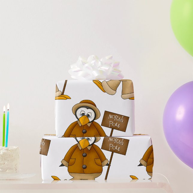 Papel De Presente Pinguim do Polo Norte (Criador carregado)