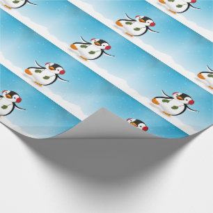 Papel De Presente Pinguim engraçado bonito do inverno