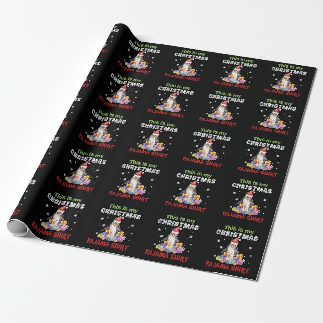 Papel De Presente Pinguim Esta É A Minha Camisa De Natal Do Pajama (Desenrolado)