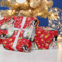 Pinguim Feriado - Luzes vermelhas e verdes cintila