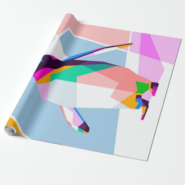 Papel De Presente Pinguim - Geométrico | Presente de Arte (Desenrolado)