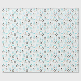 Papel De Presente pinguim inverno boneco de neve