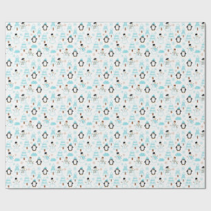 Papel De Presente pinguim inverno boneco de neve