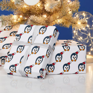 Papel De Presente Pinguim Natal