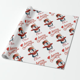 Papel De Presente Pinguim Natal | Personalizado