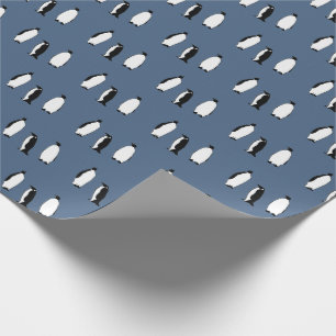 Papel De Presente Pinguim Pássaro Azul Antártico Polar Animal da Ant