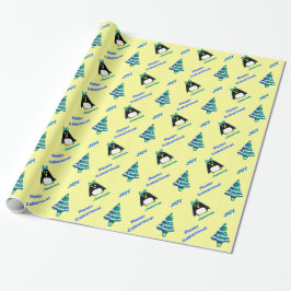 Papel De Presente Pinguim Pequeno | Presente de Natal de Nome Person