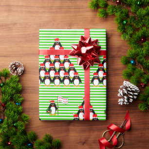 Papel De Presente Pinguim Pirâmide Natal