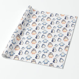Papel De Presente Pinguin Winter Wonderland Temed Wrapping Paper