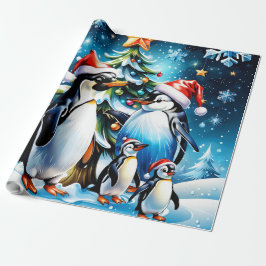 Papel De Presente Pinguins bonitos em estilo animado''