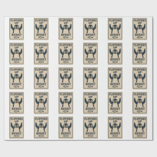 Papel De Presente Pinguins contra Tarifas Anti Trump Garden Flag