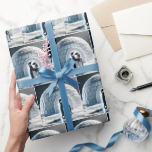 Papel De Presente Pinguins Dançando Lentamente