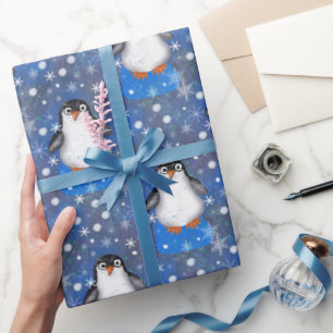 Papel De Presente Pinguins de icebergue