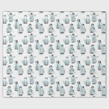 Pinguins de Inverno em Aquarela Chá de Bebê