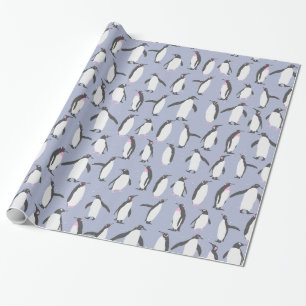 Papel De Presente Pinguins de inverno padrão perfeito + suas ideias