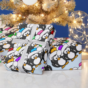Papel De Presente Pinguins de Natal