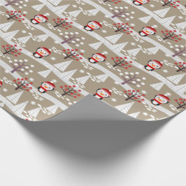 Papel De Presente Pinguins e papel para enrolar árvores de Natal