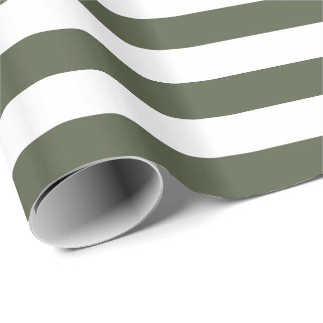 Papel De Presente Pinheiro Cipreste Verde/Listra Branca (Ponta do rolo)