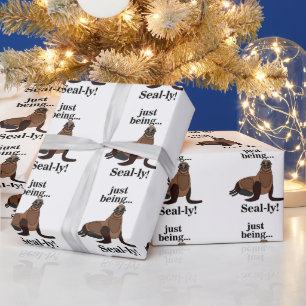 Papel De Presente Pinípedes Foca Engraçado