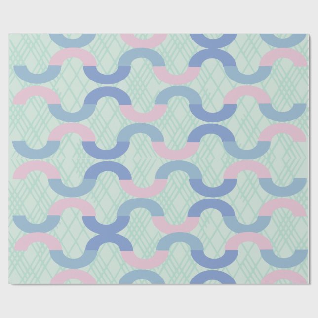 Papel De Presente Pink and Blue Circle  (Aberto)