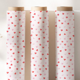 Papel De Presente Pink and Red Hearts