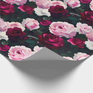 Papel De Presente Pink and Red Painted Roses
