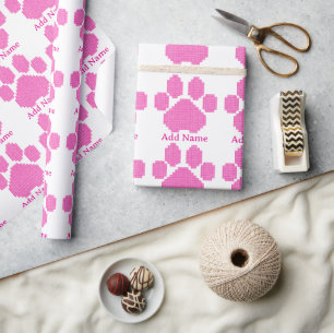 Papel De Presente Pink Building Blocks Cog Pak Imprimir Nome Persona