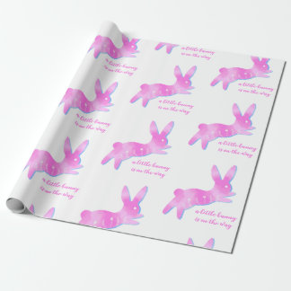 Papel De Presente Pink Bunny Silhouette Cute Custom Girl Baby Shower