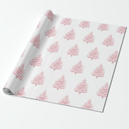 Papel De Presente Pink Christmas Trees
