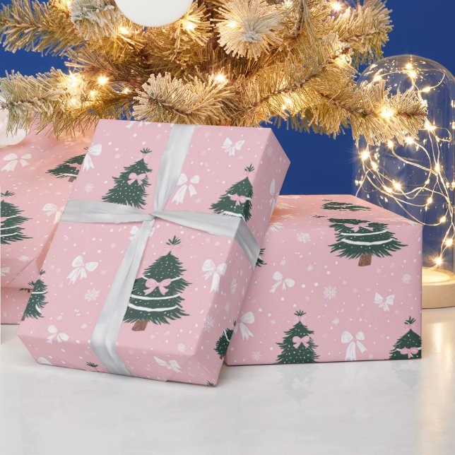 Papel De Presente Pink Coquette Holiday Wrapping Paper (Feriados)