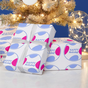 Papel De Presente Pink e Azul Pastel Personalizados Elegante