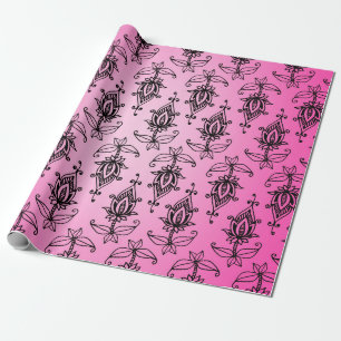 Papel De Presente Pink e preto Bollywood árabe