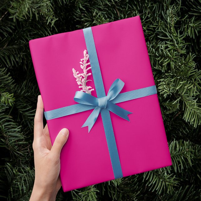 Papel De Presente Pink Gift Wrap , Designer Gift Wrap,  Bright Solid (Criador carregado)
